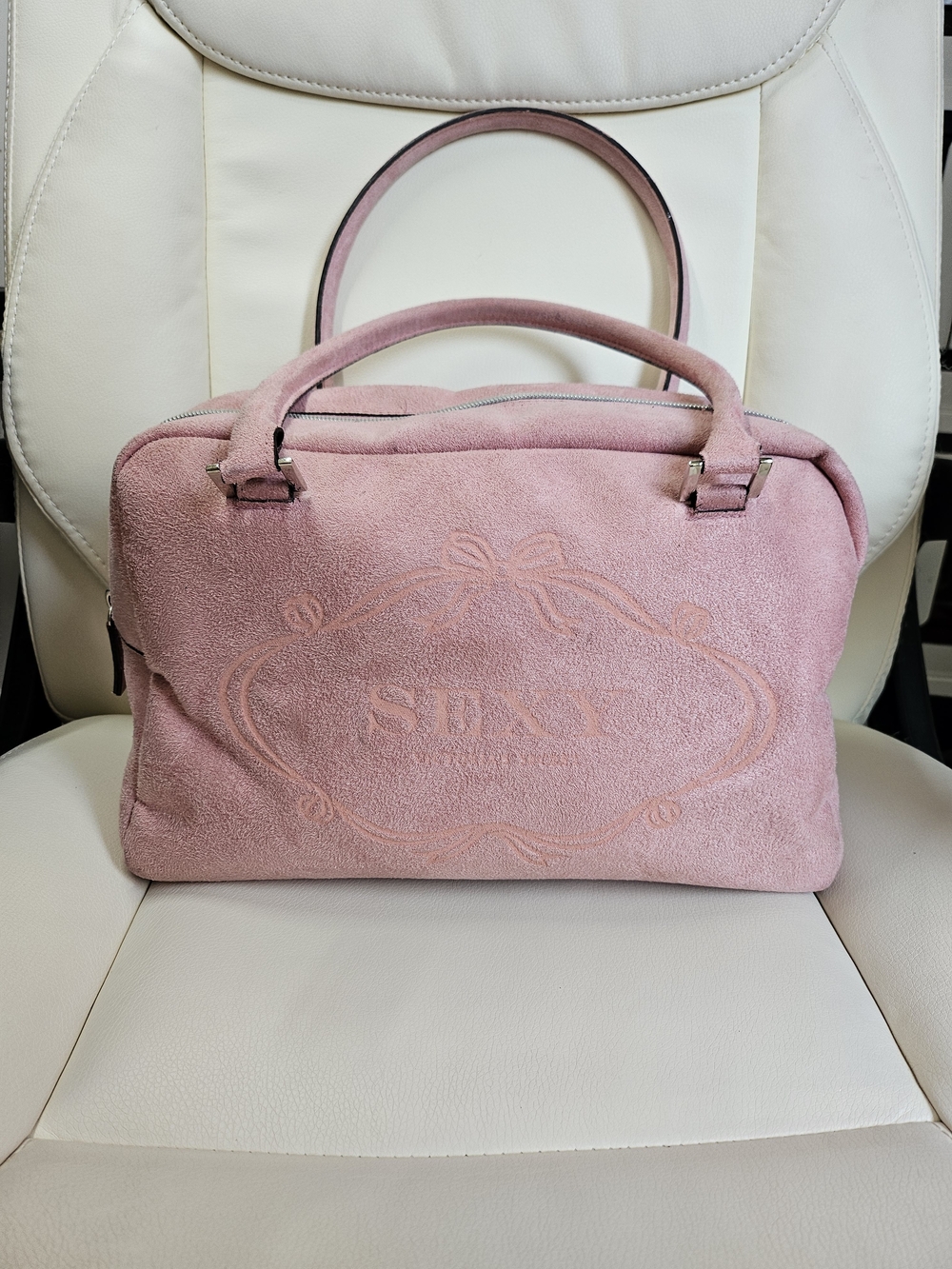 Victoria's Secret Blush Pink Suede Satchel